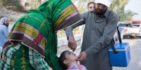 Health workers at a polio-vaccine transit post in Antock, Punjab, Pakistan. The team aims to vaccinate children missed during routine immunization campaigns. 05 August 2019. Building on Rotary's work with the global health community and its GPEI partners, Rotary members in Pakistan build relationships with families that are focused on health care. As part of their commitment to eradicate polio, Rotary clubs sponsor health camps, fund permanent immunizations centers, organize religious leaders to support vac